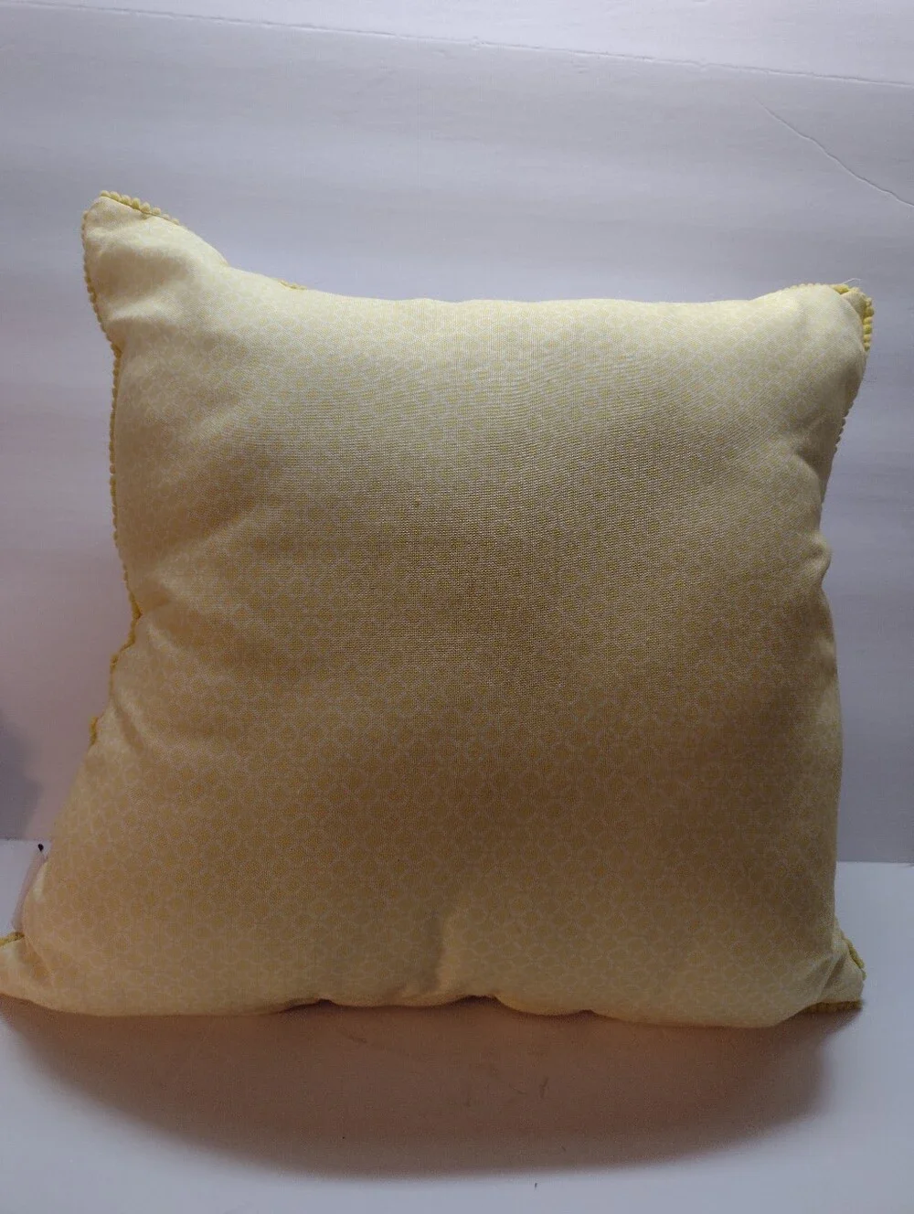 Isaac Mizrahi 19 X19 Yellow Pom-Trim Decorative Pillow Bunny & Beaded Floral